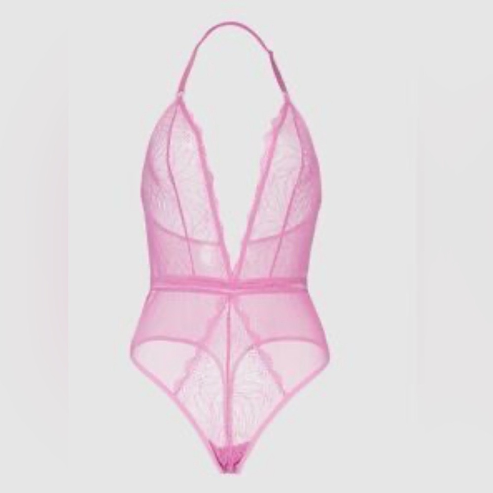 NWT Saffron Floral Lace Teddy Blush Pink